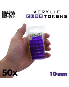 Набір акрилових жетонів Green Stuff World: Gaming Tokens - Purple Cubes 10mm