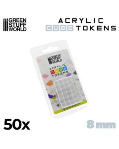 Набір акрилових жетонів Green Stuff World: Gaming Tokens - Transparent Cubes 8mm