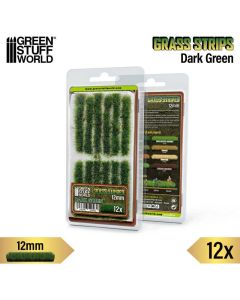 Пучки трави смужками Green Stuff World: Grass Strips 12 mm - Dark Green