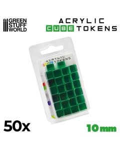 Набір акрилових жетонів Green Stuff World: Green Acrylic Cube Tokens