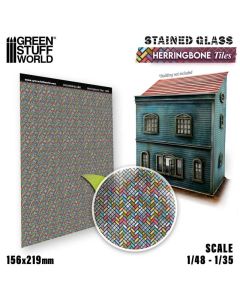 Вітражне скло Green Stuff World: Herringbone Tiles Stained Glass