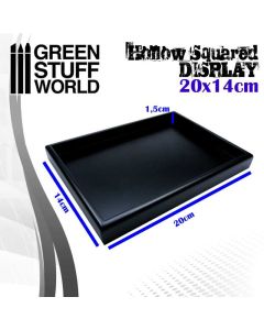 Деревʼяна підставка для мініатюр Green Stuff World: Hollow squared display 20x14 cm Black