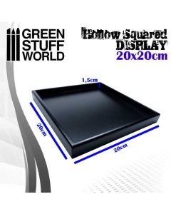 Деревʼяна підставка для мініатюр Green Stuff World: Hollow squared display 20x20 cm Black