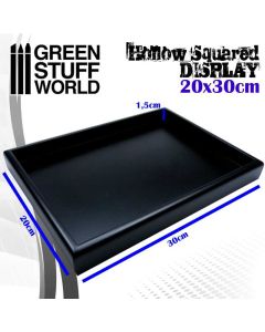 Деревʼяна підставка для мініатюр Green Stuff World: Hollow squared display 20x30 cm Black