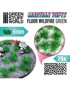 Пучки трави Green Stuff World: Martian Fluor Tufts - Fluor Wildfire Green 6mm