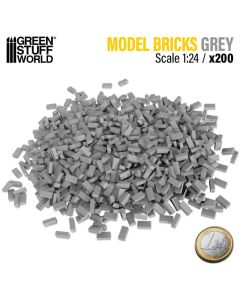 Набір декоративних цеглин Green Stuff World: Miniature Bricks - Grey x200 1:24
