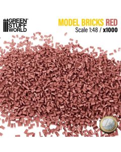 Набір декоративних цеглин Green Stuff World: Miniature Bricks - Red x1000 1:48