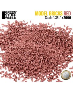 Набір декоративних цеглин Green Stuff World: Miniature Bricks - Red x2000 1:35