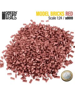 Набір декоративних цеглин Green Stuff World: Miniature Bricks - Red x800 1:24