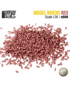 Набір декоративних цеглин Green Stuff World: Miniature Bricks - Red x500 1:35
