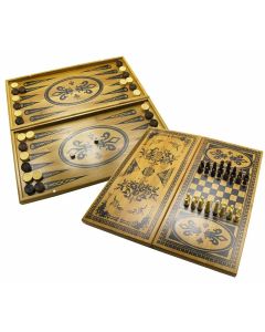 Настільна гра Нарди з шахами і шашками бамбукові (40х20 см) Fine