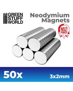 Набір магнітів Green Stuff World: Neodymium Magnets 3x2mm - 50 units (N52)