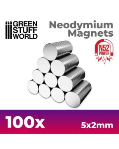 Набір магнітів Green Stuff World: Neodymium Magnets 5x2mm - 100 units (N52)