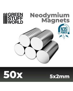 Набір магнітів Green Stuff World: Neodymium Magnets 5x2mm - 50 units (N35)