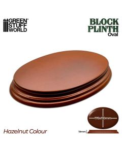 Деревʼяна підставка для мініатюр Green Stuff World: Oval Display Plinth 17x11 cm - Hazelnut Brown