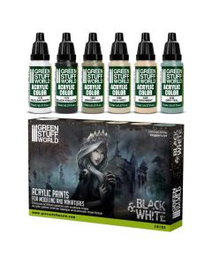 Набір акрилових фарб Green Stuff World: Paint Set - Black and White