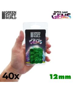 Набір акрилових камінців Green Stuff World: Plastic Gems 12mm - Green