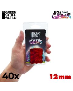 Набір акрилових камінців Green Stuff World: Plastic Gems 12mm - Red