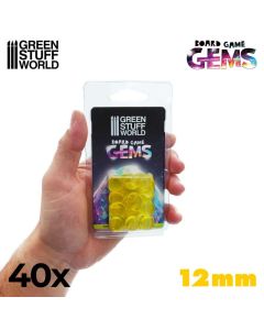 Набір акрилових камінців Green Stuff World: Plastic Gems 12mm - Yellow