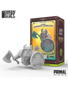 Мініатюра 1/12 Green Stuff World: PRIMAL Collectibles - Dwarf Brourum Axedelver
