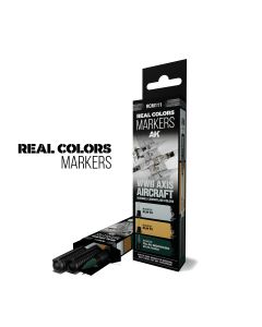 Набір акрилових маркерів AK Interactive Real Colors Markers Set: WWII Axis Aircraft Squiggle Camouflage Colors