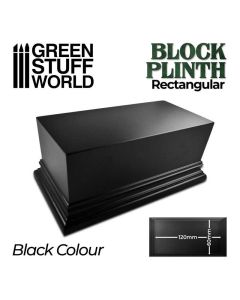 Деревʼяна підставка для мініатюр Green Stuff World: Rectangular Top Display Plinth 12x6cm - Black