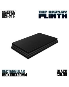Деревʼяна підставка для мініатюр Green Stuff World: Rectangular Top Display Plinth 15x10 cm Black