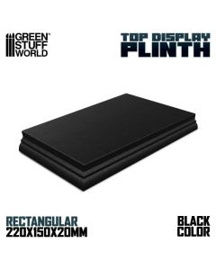 Деревʼяна підставка для мініатюр Green Stuff World: Rectangular Top Display Plinth 22x15 cm Black