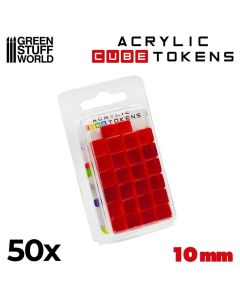Набір акрилових жетонів Green Stuff World: Red Acrylic Cube Tokens