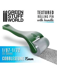 Текстурний валик з ручкою Green Stuff World: Rolling pin with Handle Cobblestone 15mm