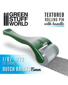 Текстурний валик з ручкою Green Stuff World: Rolling pin with Handle Dutch Bricks 15mm