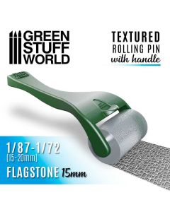 Текстурний валик з ручкою Green Stuff World: Rolling pin with Handle Flagstone 15mm