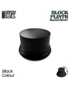 Деревʼяна підставка для мініатюр Green Stuff World: Round Block Plinth 5.5 cm - Black