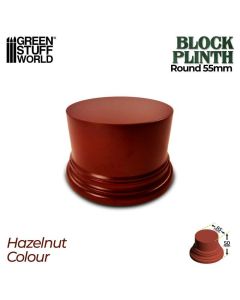 Деревʼяна підставка для мініатюр Green Stuff World: Round Block Plinth 5.5 cm - Hazelnut Brown