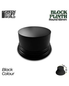 Деревʼяна підставка для мініатюр Green Stuff World: Round Block Plinth 6.5 cm - Black