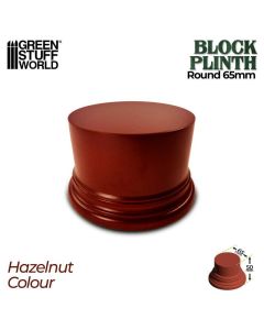 Деревʼяна підставка для мініатюр Green Stuff World: Round Block Plinth 6.5 cm - Hazelnut Brown