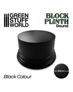 Деревʼяна підставка для мініатюр Green Stuff World: Round Block Plinth 8cm - Black