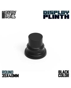 Деревʼяна підставка для мініатюр Green Stuff World: Round Display Plinth 3.5 cm - Black