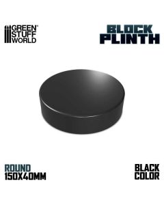 Деревʼяна підставка для мініатюр Green Stuff World: Round Plinth 15 cm - Black