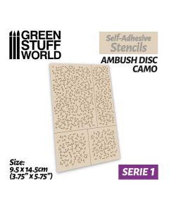 Самоклеючий трафарет Green Stuff World: Self-Adhesive Stencils - Ambush Disc Camo