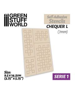 Самоклеючий трафарет Green Stuff World: Self-Adhesive Stencils - Chequer L - 7mm