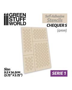 Самоклеючий трафарет Green Stuff World: Self-Adhesive Stencils - Chequer S - 4mm