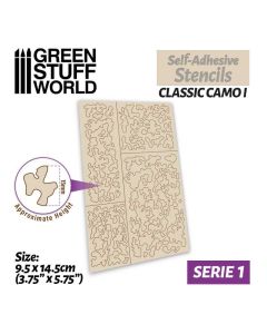 Самоклеючий трафарет Green Stuff World: Self-Adhesive Stencils - Classic Camo 1