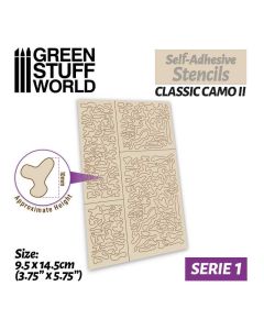 Самоклеючий трафарет Green Stuff World: Self-Adhesive Stencils - Classic Camo 2