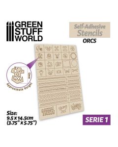 Самоклеючий трафарет Green Stuff World: Self-Adhesive Stencils - Orcs