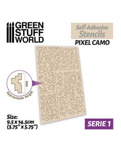 Самоклеючий трафарет Green Stuff World: Self-Adhesive Stencils - Pixel Camo