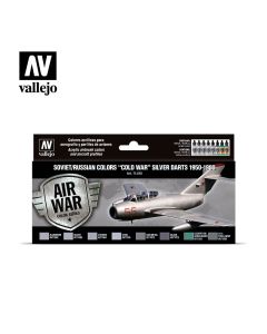 Набір акрилових фарб Vallejo: Model Air: soviet/russian colors “Cold War” Silver Darts 1950-1980