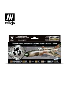 Набір акрилових фарб Vallejo: Model Air: soviet/russian colors MiG-21 “Fishbed” from 50’s to 90’s