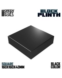 Деревʼяна підставка для мініатюр Green Stuff World: Square Plinth 16x16 cm - Black