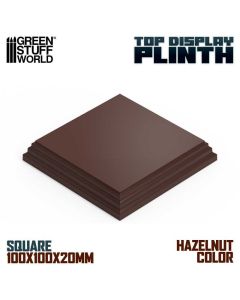 Деревʼяна підставка для мініатюр Green Stuff World: Square Wood Display Bases 10x10 cm - Hazelnut Brown